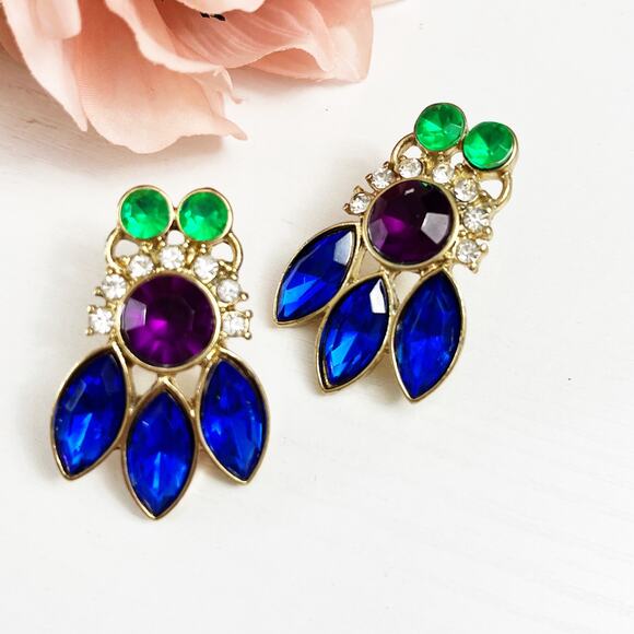 Upcycled J. Crew Cluster Statement Earrings - Picture 1 of 5